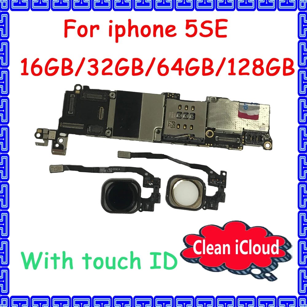 16 ГБ 32 64 чистая icloud оригинальная материнская плата для iphone SE с/без touch ID