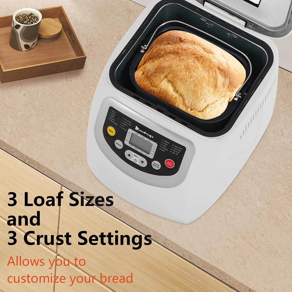 

ZOKOP BM8021 2LB Bread Maker Machine With Automatic Feeding Function,High Temperature Resistant Environmental Protection Plastic