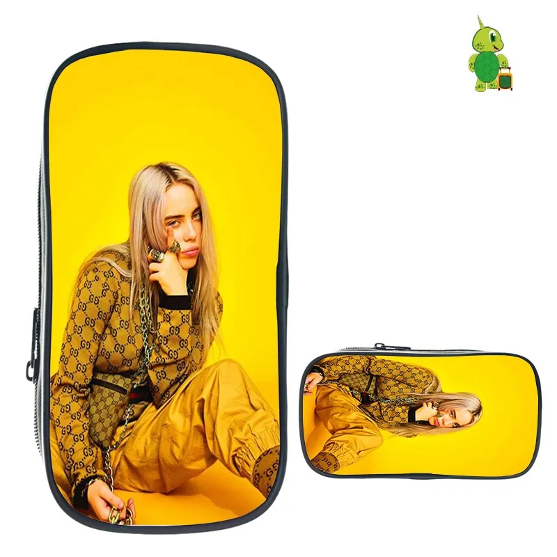 Billie Eilish пеналы для девочек-подростков, косметички, школьные принадлежности, канцелярские принадлежности, сумка для хранения, Billie Eilish, хип-хоп, косметичка