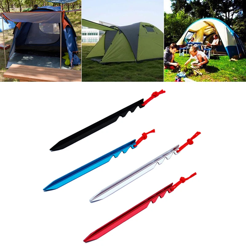 

4/8 Pcs18cm Metal Outdoor Tent Camping Rope Pegs Nails Camping Hiking Equipment Outdoor Traveling Sand Ground Tent Accessories