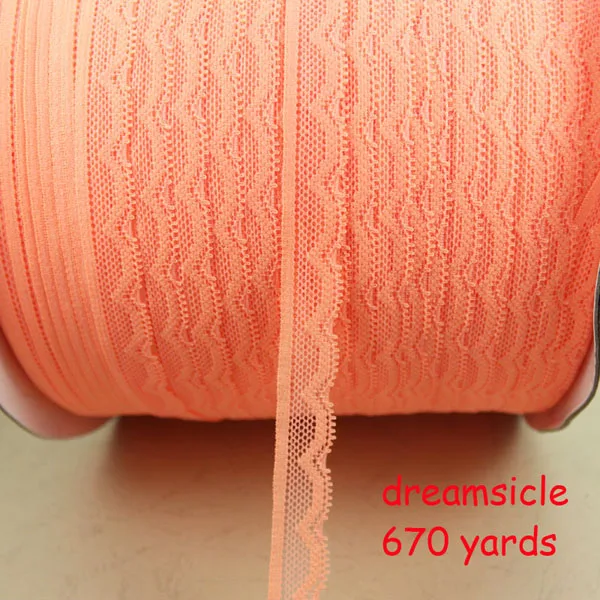 dreamsicle 10Y 10 ярдов/партия 14 мм эластичное тянущееся кружево обруч/одежды/одежда кружевные аксессуары свадебное украшение из ткани кружевная ткань с широкой отделкой - Цвет: dreamsicle 10Y