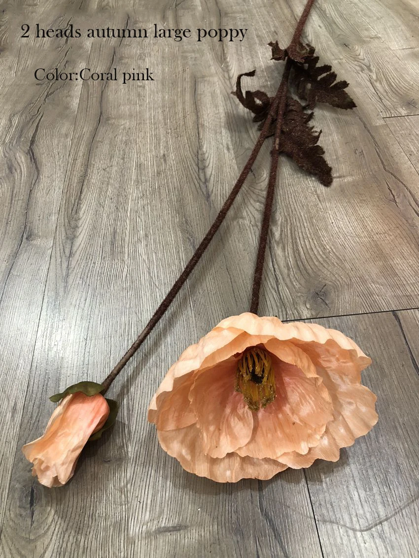Искусственный Мак 3 шт./лот 2 головки большие маковые растения искусственные
