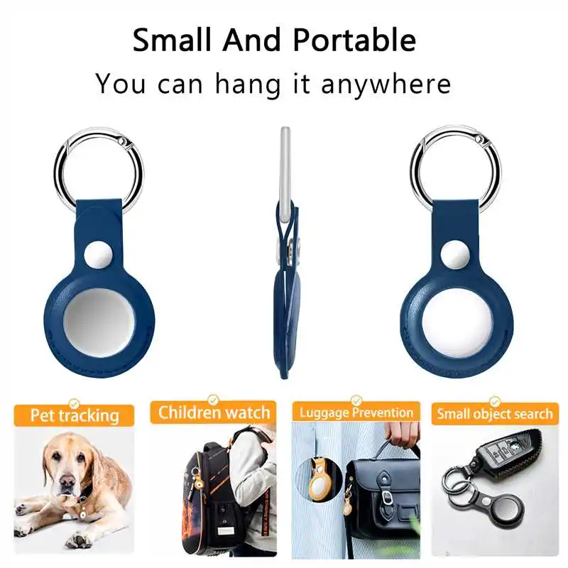 

Fashion Leather Case For Apple Airtag Cover Keychain Locator Tracker Protector Shell For Airtag Accessories