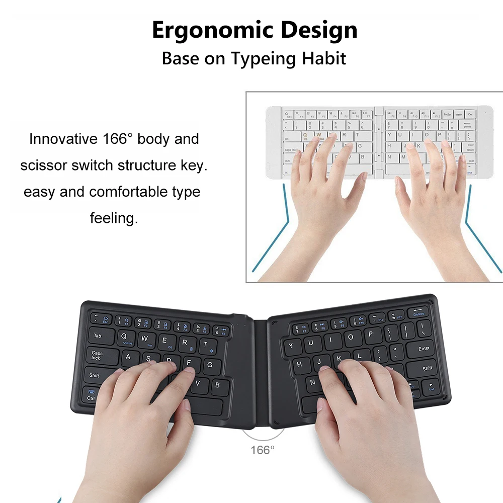 avatto a20 portable leather folding mini bluetooth keyboard foldable wireless keypad for iphoneandroid phonetabletipadpc free global shipping