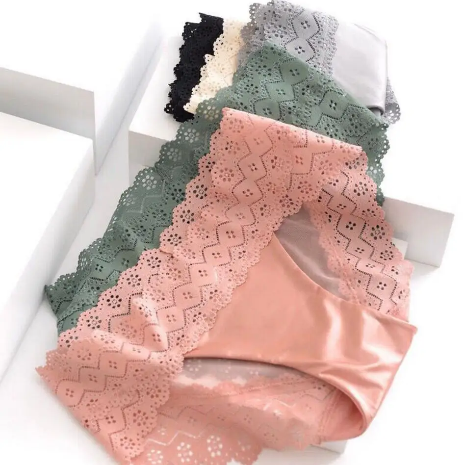 Сексуальные кружевные трусики в стиле ретро женские хлопковые с промежностью