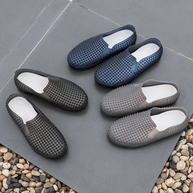 Повседневная мужская обувь с ногтями лоферы без шнуровки дышащая пляжная