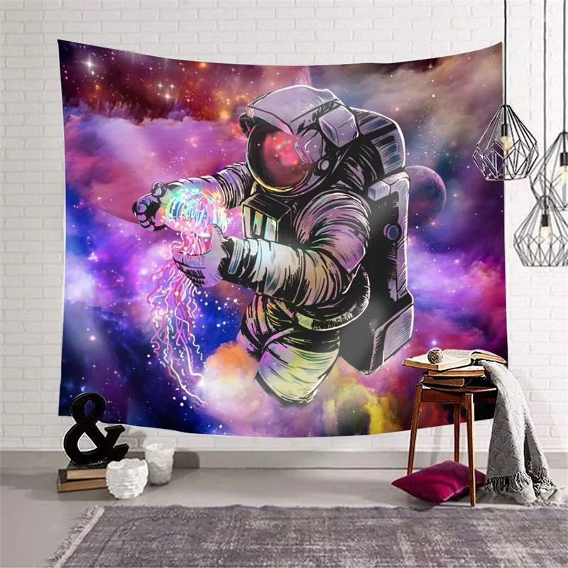 

Space Astronaut Space Art Tapestry Modern Bedroom Living Room Decoration Mural Polyester Wall Hanging Home Decor