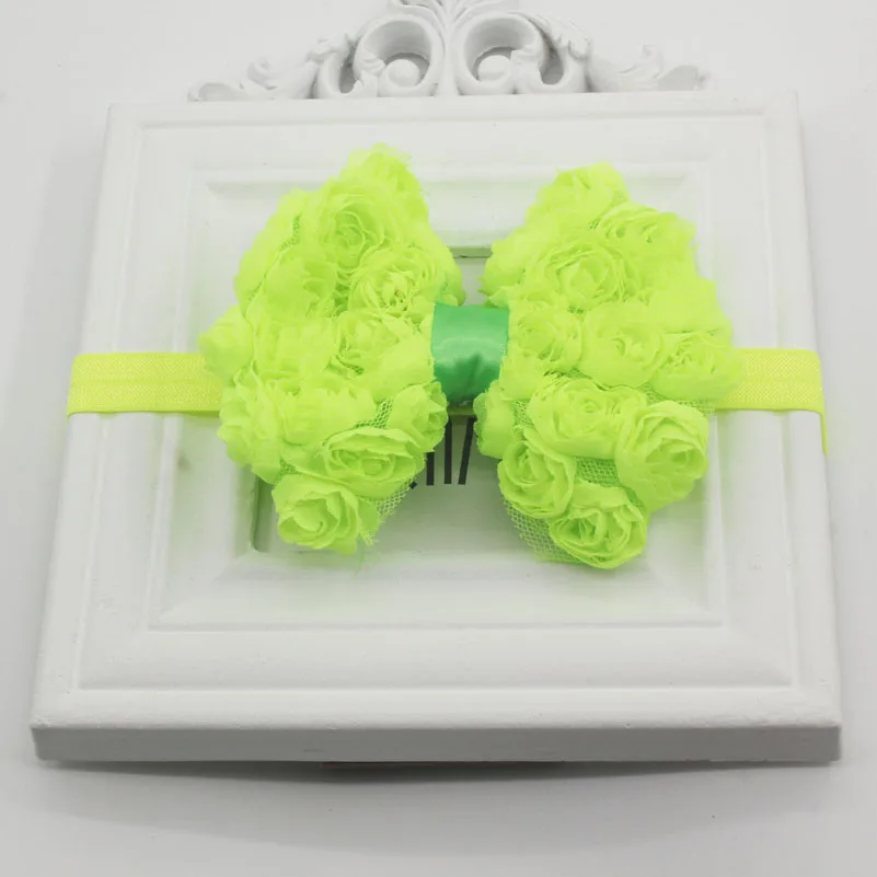 Шифоновая розетка с бантом для девочек эластичный головной убор новорожденных