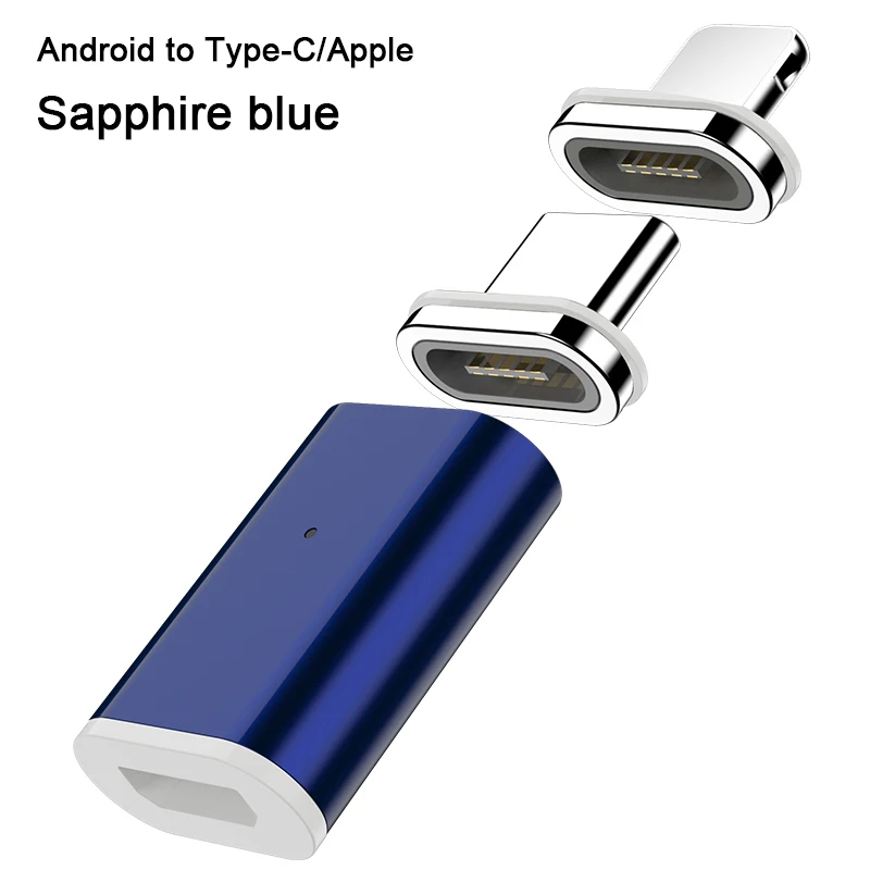 Магнитный USB C адаптер для iPhone XS X XR 8 7 поддержка QC3.0 8 Pin Micro usb type C зарядный разъем адаптер для huawei samsung - Цвет: Micro to 8Pin Type-c