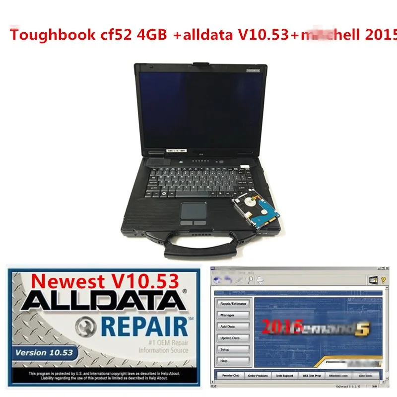 CF52 2019 alldata 10 53 программное обеспечение m .. chell on dem d 2в1 с toughbook 4gb ноутбук автомобиль