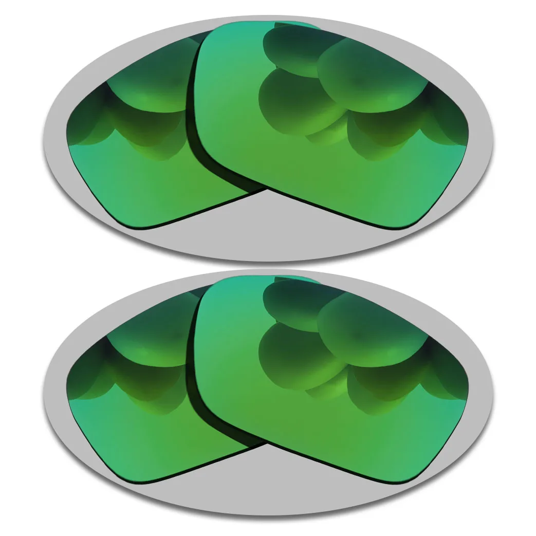 

2 Pieces Green Mirrored Polarized Replacement Lenses for-Fuel Cell Frame 100% UVA & UVB Anti-scratch