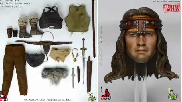 HEAD CLOTHING SET Kaustic Plastik MC01- 1/6 варварский Коран Арно кожаное платье Набор оружия с головой для 12 дюймов мужского тела M34 - Цвет: HEAD CLOTHING SET