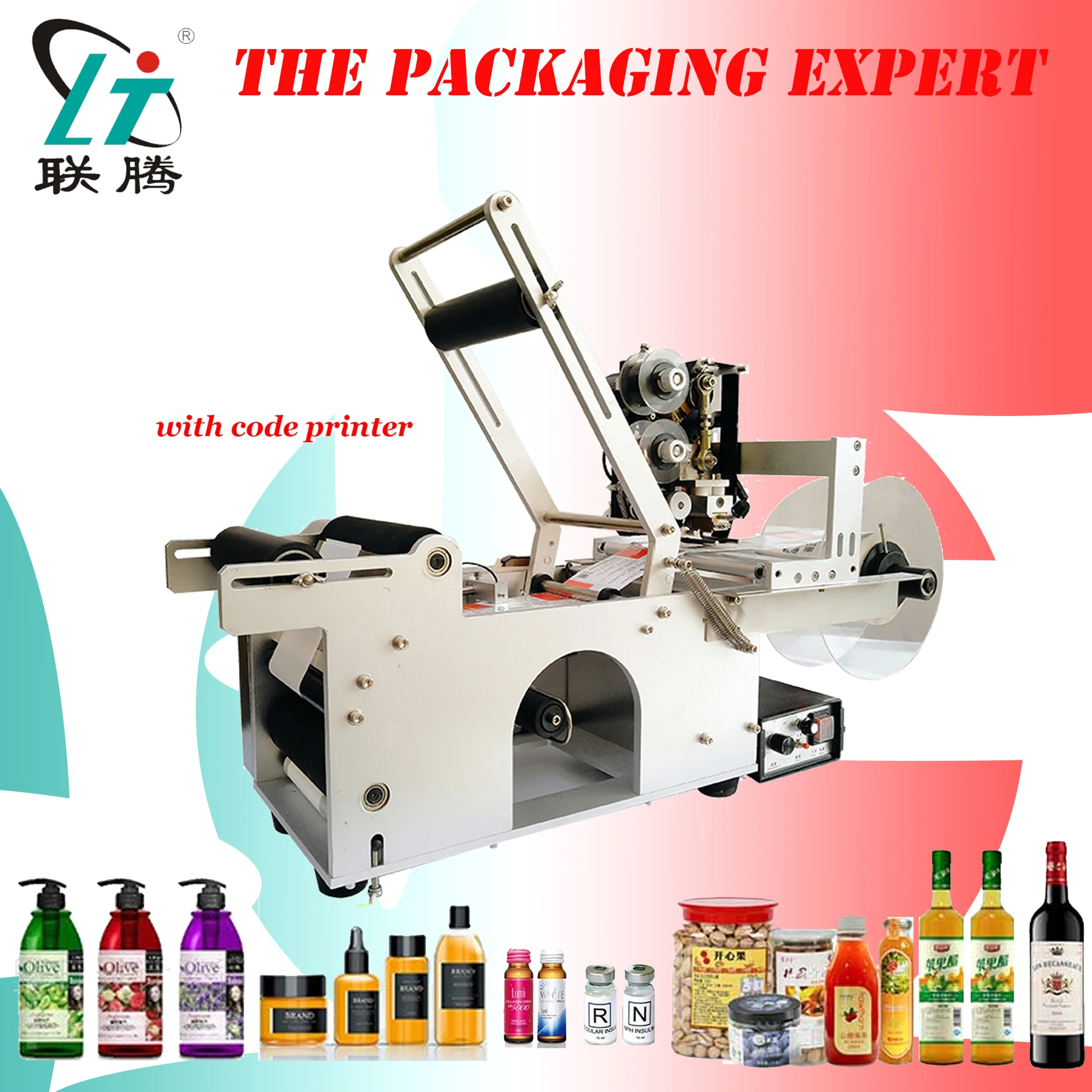 

Semi Automatic Round Bottle Labeling Machine Labeler Sticker Paper Plstic Labelling Device Sticking Label With Printer