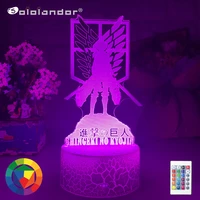 new 3d illusion led night light wings of liberty 7 colors changing nightlight for kid room decor table lamp attack on titan gift