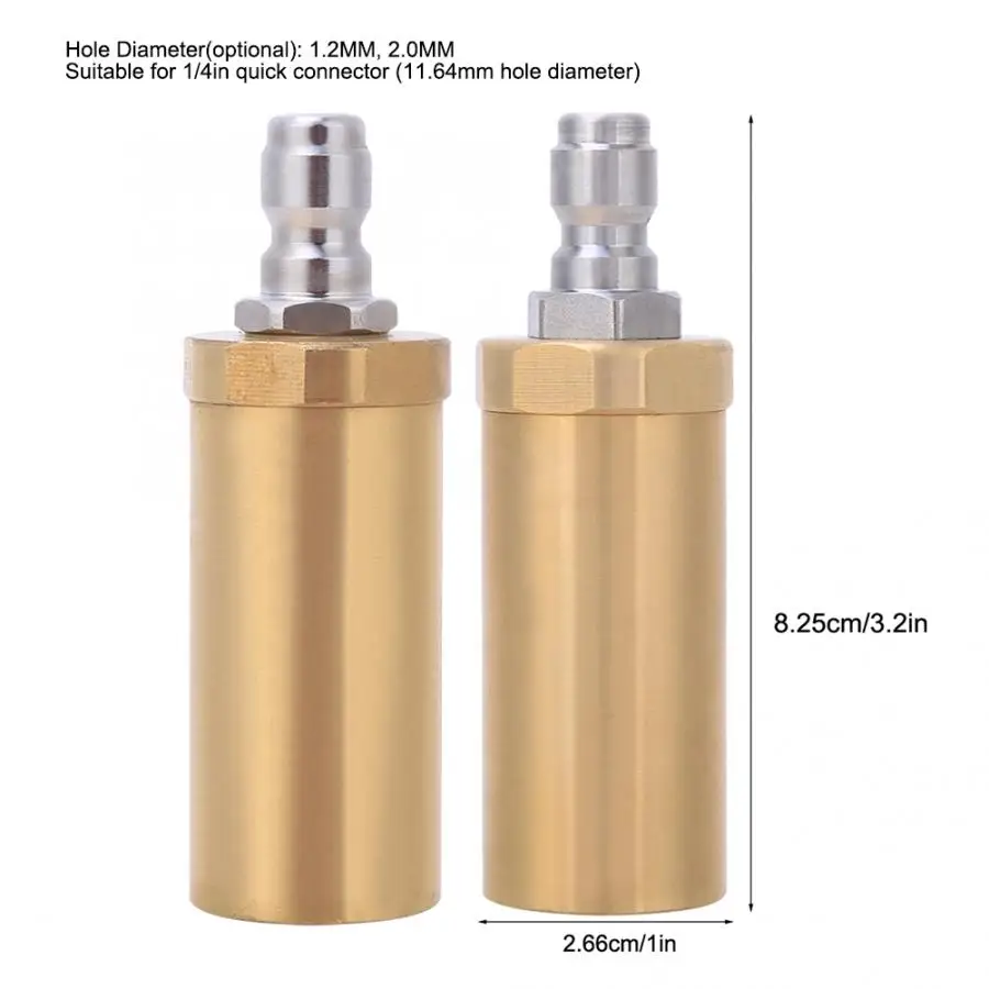 

3600PSI Rotary Sprinkler Nozzle Brass Ceramic Core Household 360 Degrees Car Washer Accessories 1.2mm 2.0mm