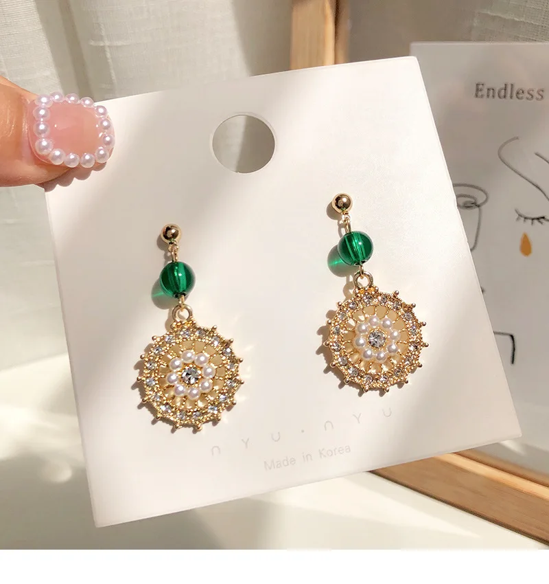 Корейские панк ретро Элегантные нежные Кристальные жемчужные женские