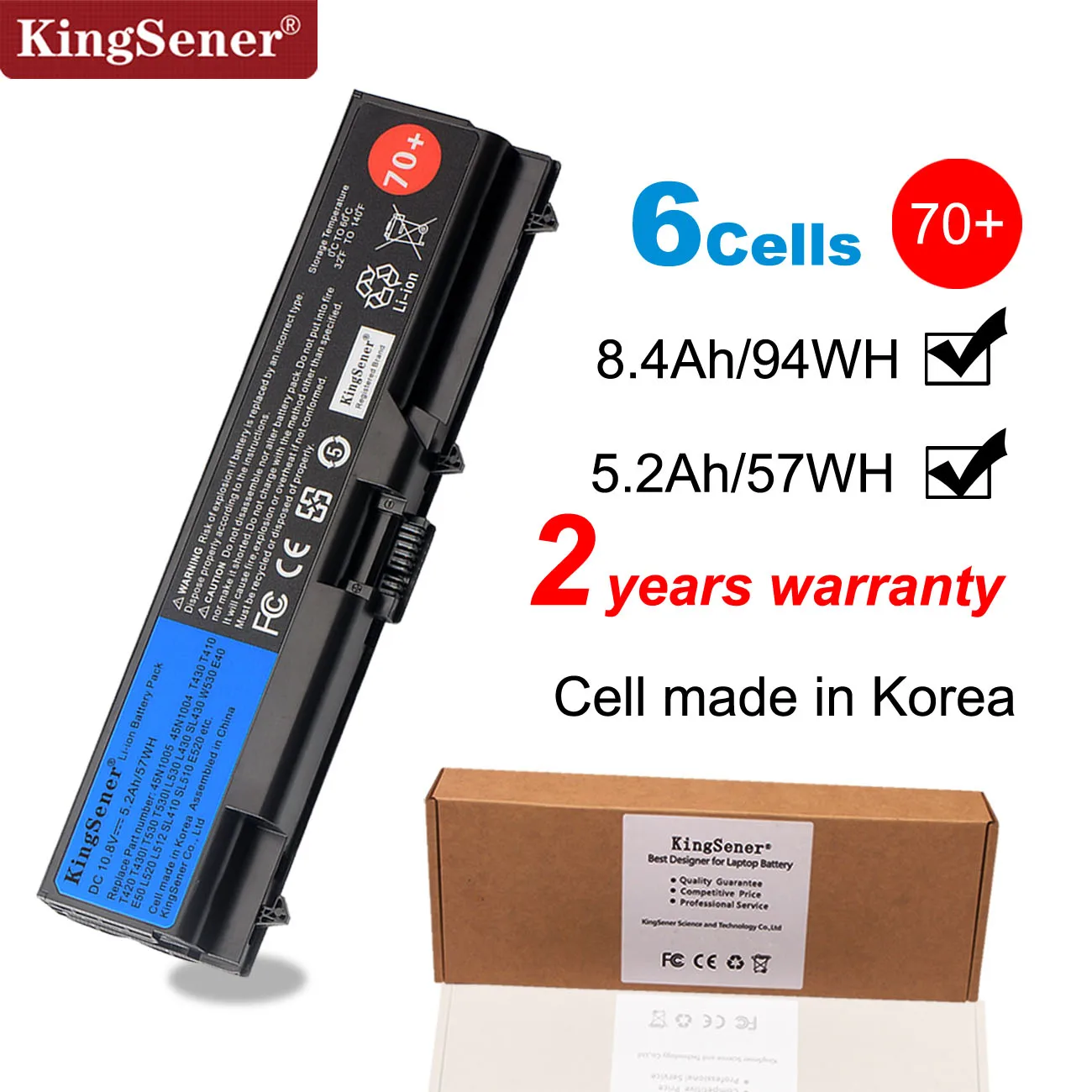 Аккумулятор KingSener для Lenovo ThinkPad T430 T430I T530 T530I W530 SL430 SL530 L430 L530 45N1104 45N1105