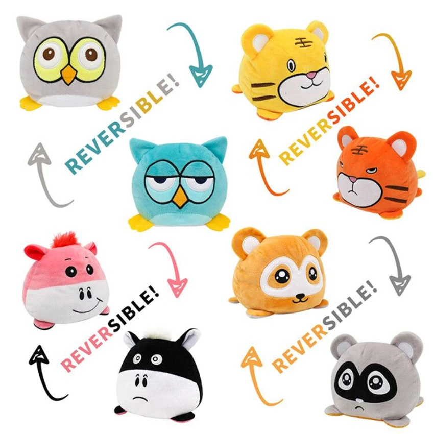 

Flip Plush Stuffed Toy Soft Animal Home Accessories Cute Animal Doll Children Gifts