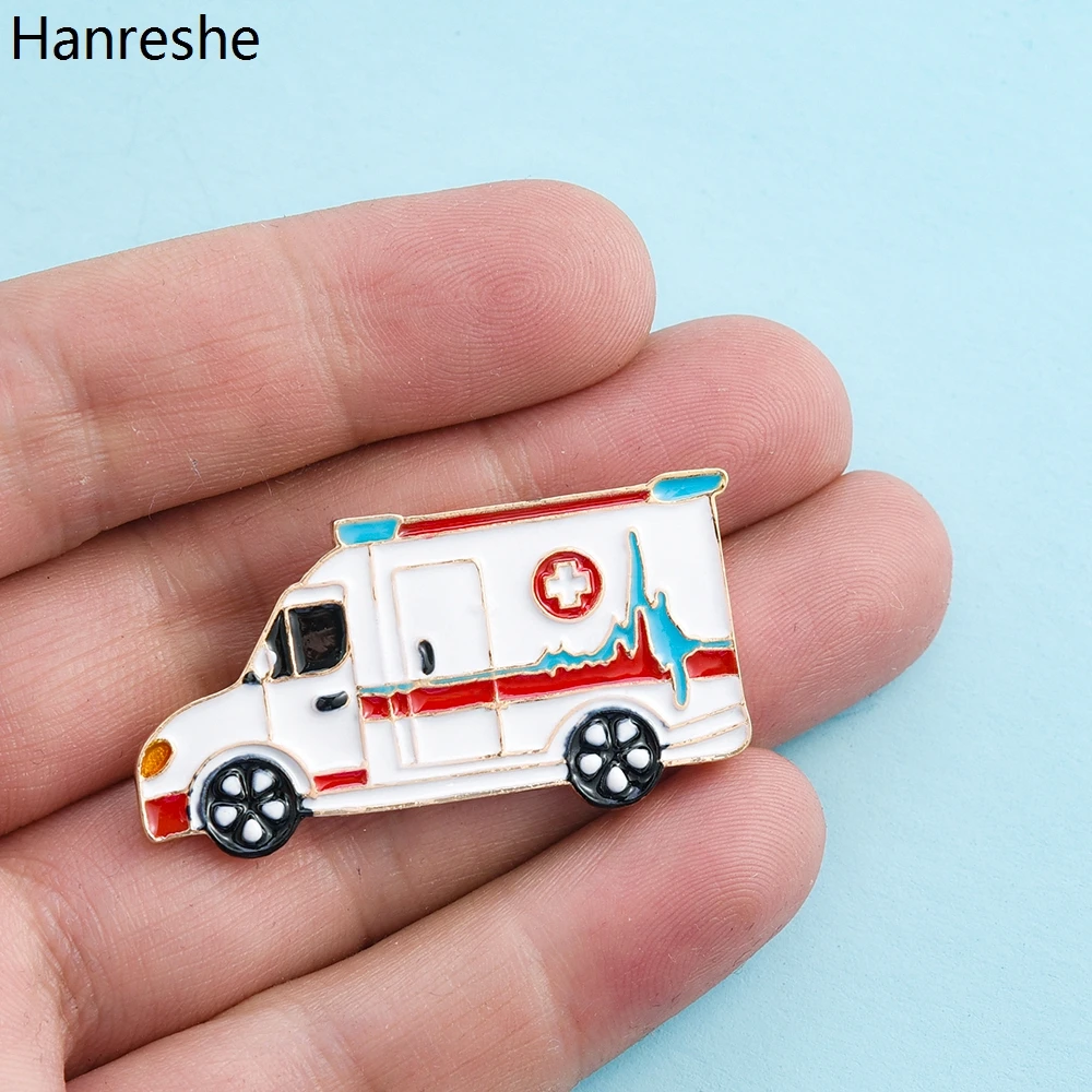 

New Enamel Medical Brooch Pin Ambulance Cross Cartoon Cute Lapel Badge Gift Jewelry Accessories For Doctors And Nurses