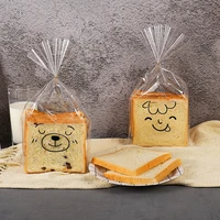 50 100 pcs thick transparent bread bag toast cake packaging printed self adhesive bags for snack food packaging