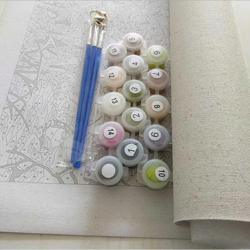Diy рамка животные три волка картины по номерам картина маслом на холсте ручной