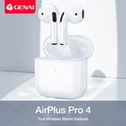 Беспроводные TWS наушники GENAI MINI Pro 4, Спортивные наушники Bluetooth 5,0, гарнитура с микрофоном, стереонаушники с сенсорными басами, музыка