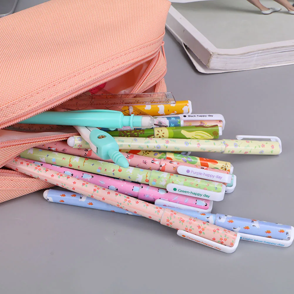 Портативный двойной Слои дизайн большой Ёмкость молнии мешок ручки Пенал из