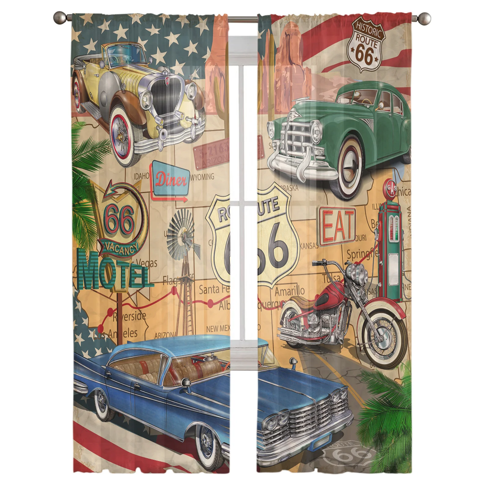 66 плакатов в стиле ретро прозрачные шторы оконные для гостиной спальни жалюзи