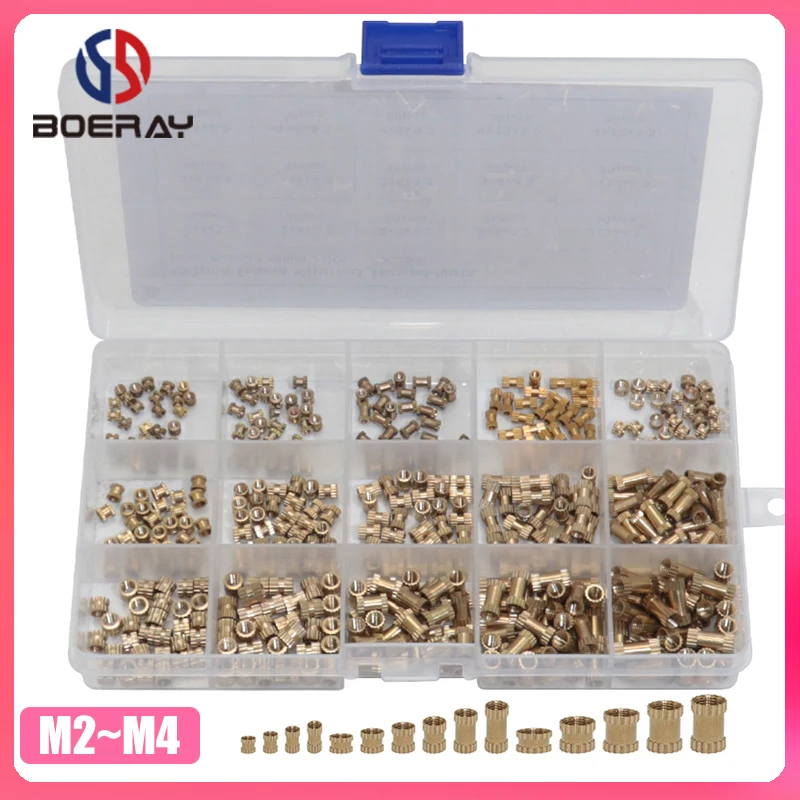 Boerray 450 шт Набор пластиковая круглая накатанная предварительно вставленная гайка