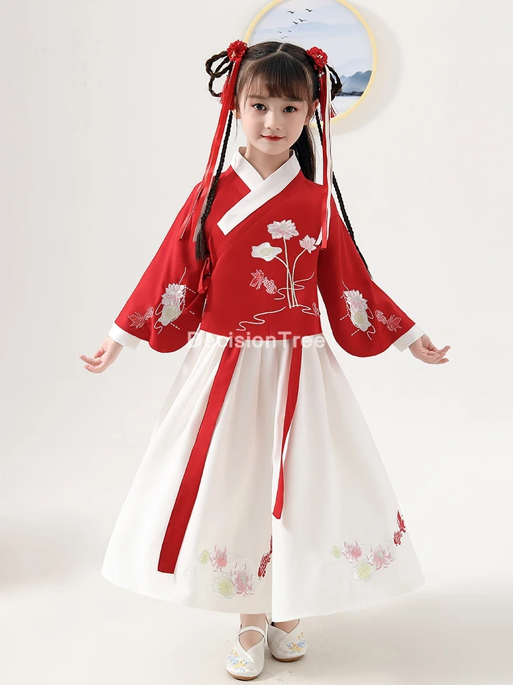 

2022 ancient chinese costume kids hanfu fancy dress children hanfu folk dance performance chinese traditional dress party dress