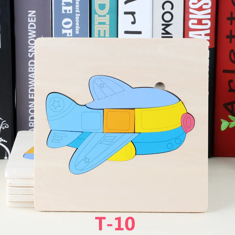 Новинка; Лидер продаж; детская 3D деревянная головоломка; обучающая игра с памятью; детская доска; Обучающие Развивающие игрушки Монтессори для детей - Цвет: T-10