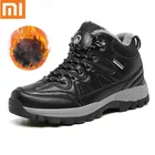 Мужские кожаные кроссовки Xiaomi, зимние водонепроницаемые ботинки для снега, уличные ботинки для походов, Рабочая обувь