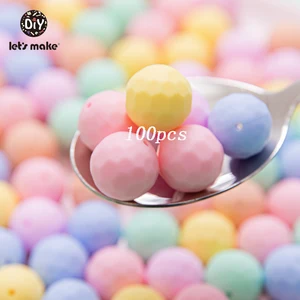 100 шт., силиконовые бусины для детского прорезывателя, 15 мм