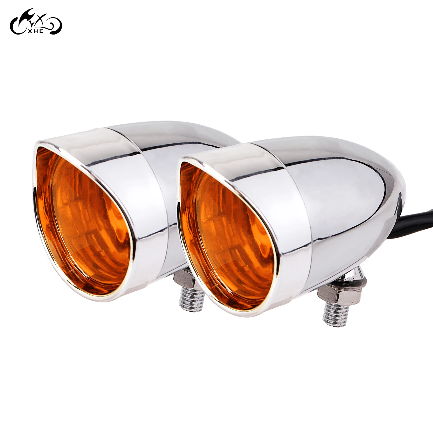 Хромированный мотоциклетный передний козырек пуленепробиваемый Янтарный