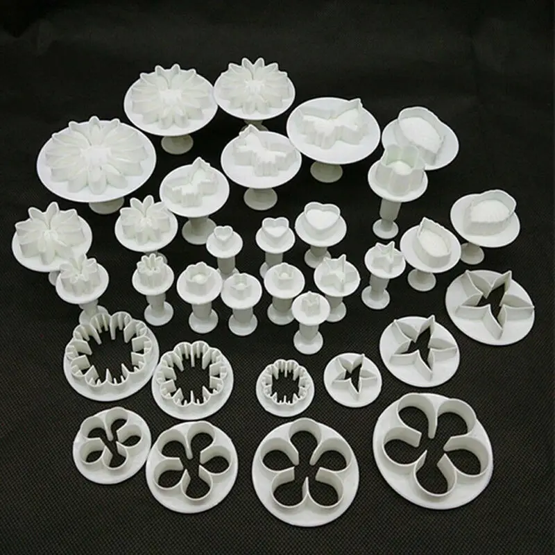 Fashion 33Pcs Fondant Cake Decorating Sugarcraft Plunger Cutter Tools Mold Mould Cookies |