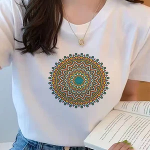 2021 Vintage Harajuku 90s Graphic Tees Tops Thread Theme Tshirts Women Funny T Shirt White Tshirt Female Clothing