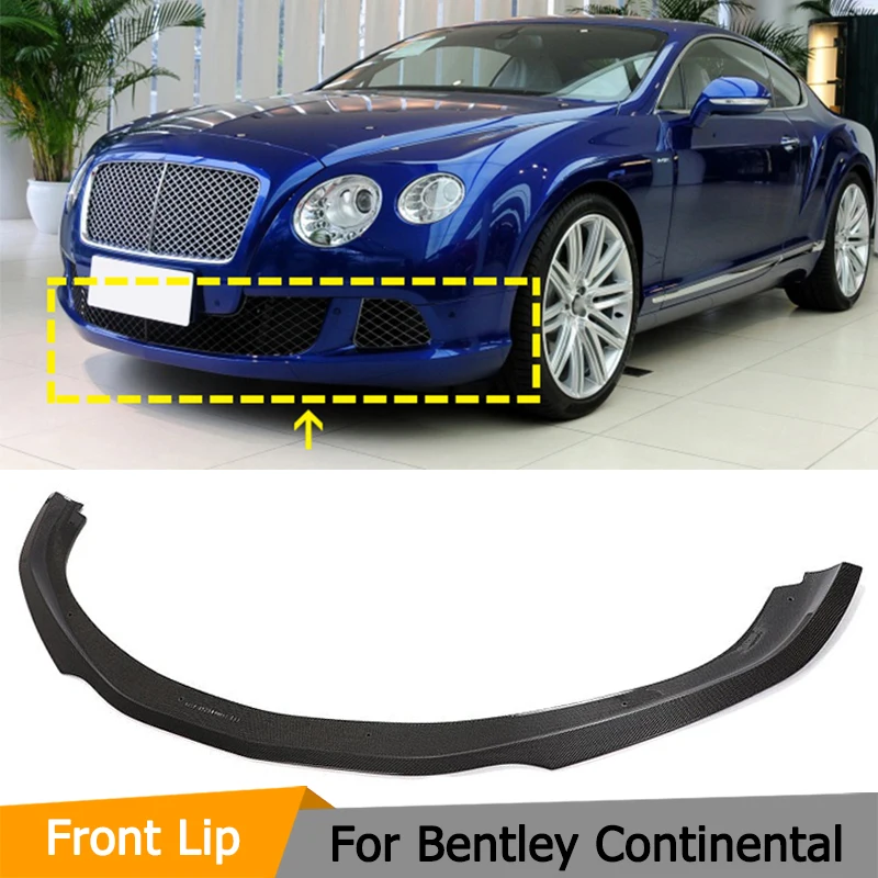 

Car Front Bumper Lip Chin Apron for Bentley Continental 2012 - 2014 Front Bumper Lip Spoiler Apron Guard Carbon Fiber