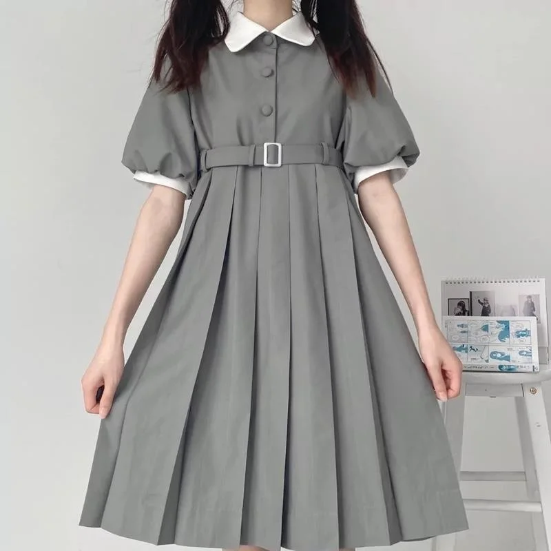 

JK uniform summer short sleeve pleated skirt academy style sweet lovely dress female student show thin 2021 new A-line skirt
