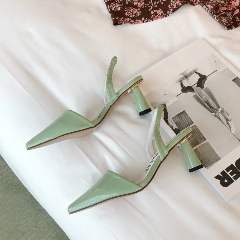 MONMOIRA/пикантные босоножки на высоком каблуке с острым носком женские шлепанцы из