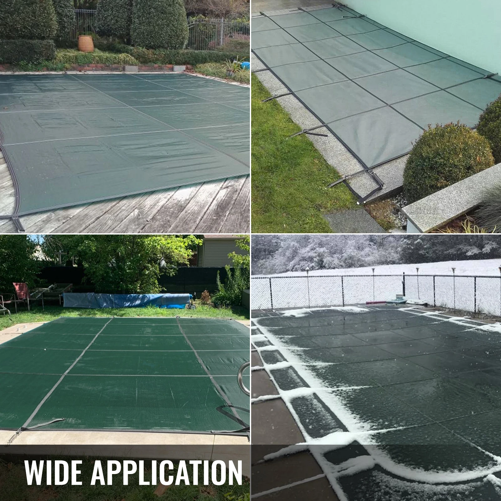 VEVOR-cubierta de seguridad para piscina, malla verde s&oacute;lida, rectangular, para el hogar, Invierno-1