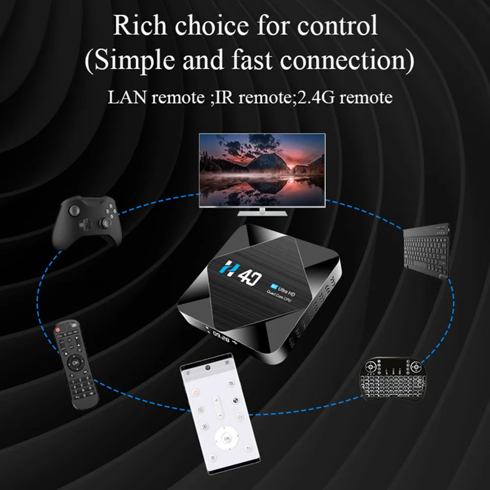 

H40 New TV Box Set Android 10 RAM 4GB 32GB 64GB H616 Dual WiFi 2.4G/5G Infrared HDMI 2.1 Media Player 6K Network Set-Top Box