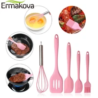 ermakova 5pcsset silicone cooking tool sets egg beater shovel spatula oil brush non stick kitchenware kitchen utensils sets