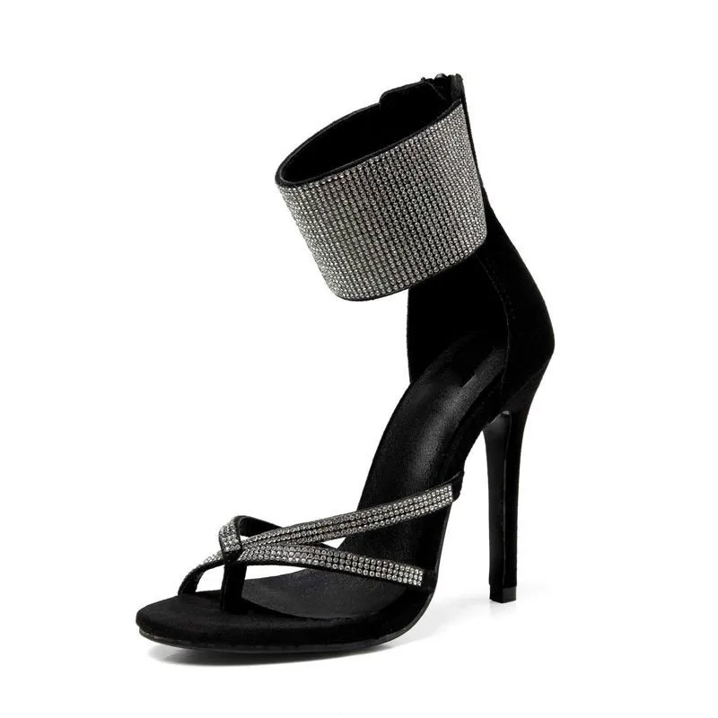 

2020 Sexy Women Fashion Crystal Red Shoes Sandals Fish Mouth Shiny Rhinestone Super High Heels 11.5cm Party Dress Shoes