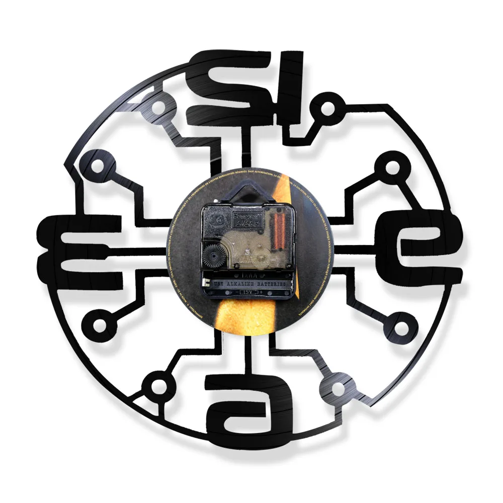 Винтажные настенные часы с виниловой пластиной и большими цифрами современное