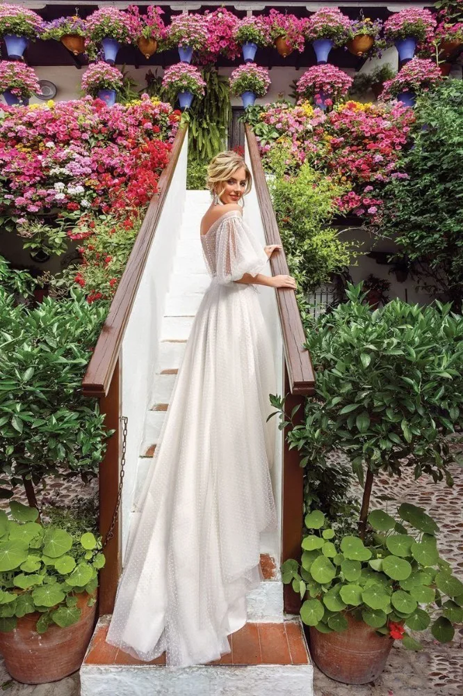 Vivian's Bridal 2019 романтическое свадебное платье A-lin милое иллюзионное с