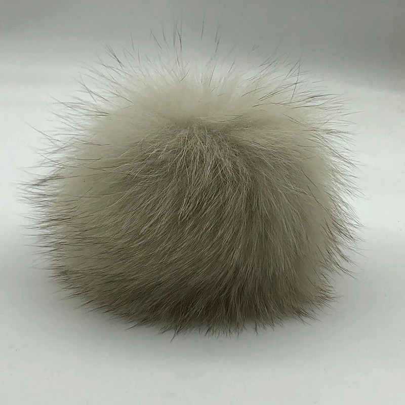 15cm 15 см натуральный животный Hairball Hat помпон ручной работы DIY действительно енот большой волос шар шляпа помпон с пряжкой - Цвет: 15cm