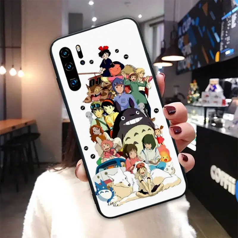 

Spirited Away Anime Black Silicone Cover Case For Huawei P9 Lite 2016 2017 P 10 P20 PRO P30 P40 Lite P Smart 2019 2020 Funda