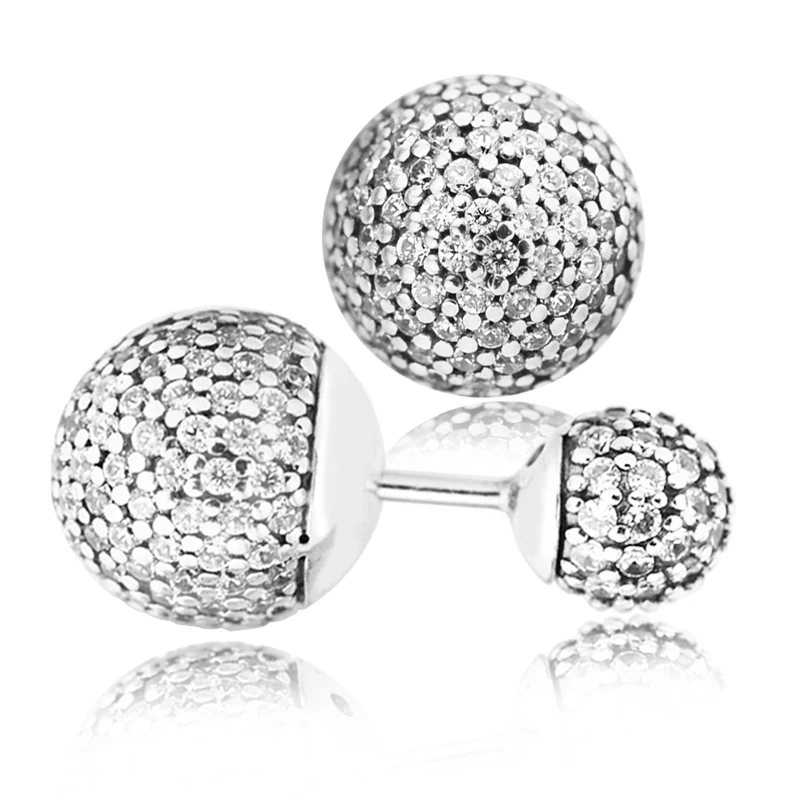 

Pave Drops Clear CZ Earrings 925 Sterling Silver Jewelry For Woman Make up Fashion Female Earrings Party Jewelry Wholesale