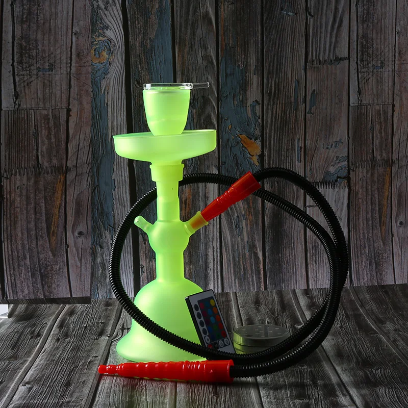 Зеленый цвет Led стеклянный кальян наргиле для Al Fakher с водонепроницаемой