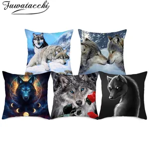 Fuwatacchi наволочки с изображением дикого волка, наволочки для яростное животное Чехол на подушку с принтом, декоративные подушки для дивана